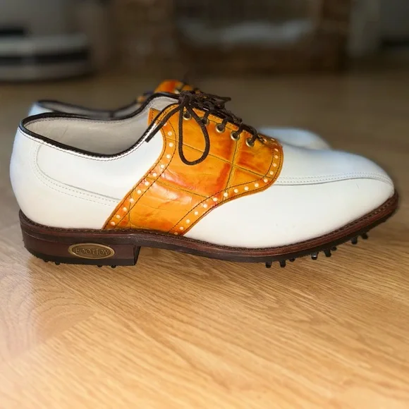 FootJoy White and Orange Oxfords Sleek Design Custom Golf Shoes | Design Your Own Pair of MyJoys | FootJoy main image 4